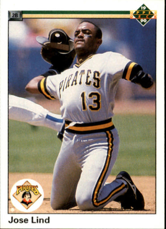 1990 Upper Deck Baseball #424 Jose Lind  Pittsburgh Pirates  Image 1