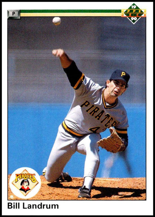 1990 Upper Deck Baseball #442 Bill Landrum  Pittsburgh Pirates  Image 1