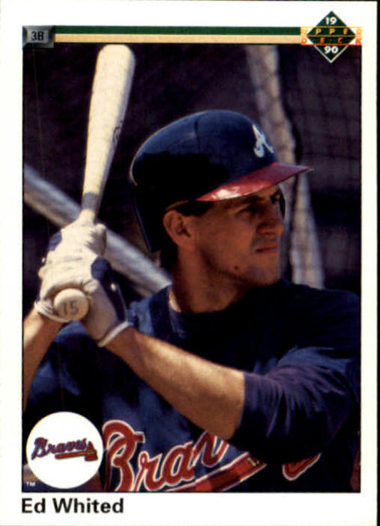 1990 Upper Deck Baseball #447 Ed Whited UER  RC Rookie Atlanta Braves  Image 1