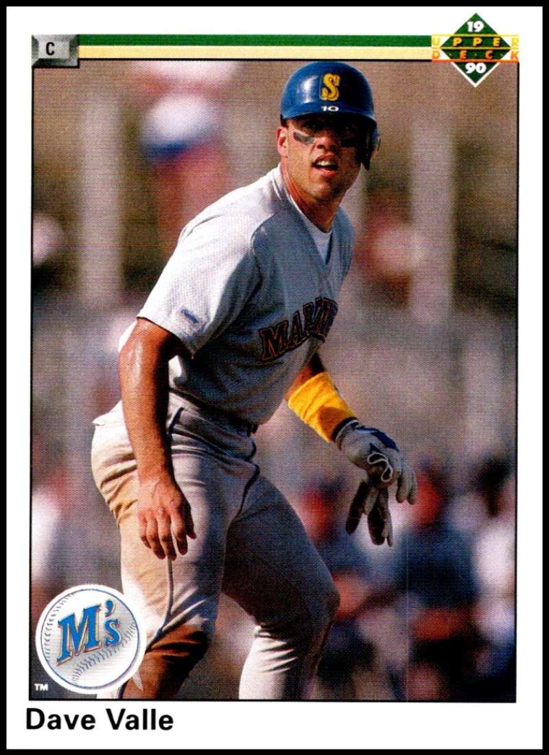 1990 Upper Deck Baseball #451 Dave Valle Seattle Mariners Image 1