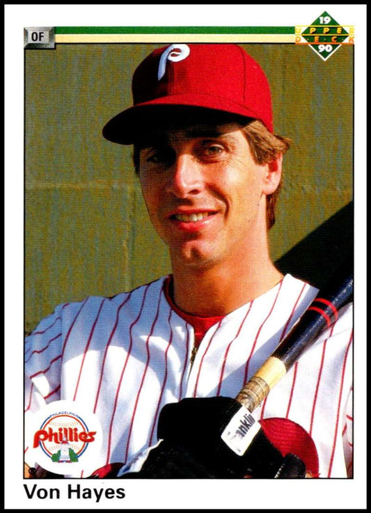 1990 Upper Deck Baseball #453 Von Hayes  Philadelphia Phillies  Image 1