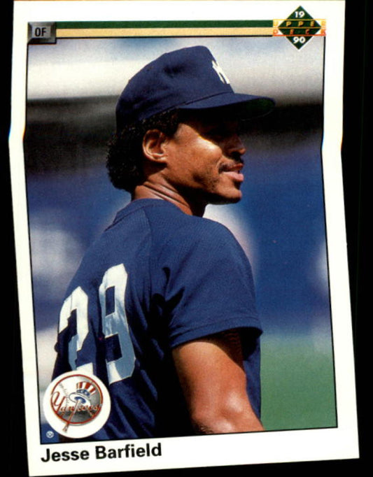 1990 Upper Deck Baseball #476 Jesse Barfield  New York Yankees  Image 1