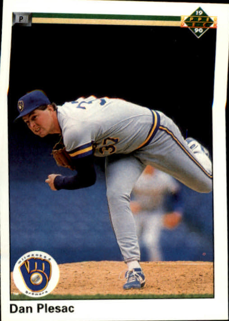 1990 Upper Deck Baseball #477 Dan Plesac Milwaukee Brewers Image 1