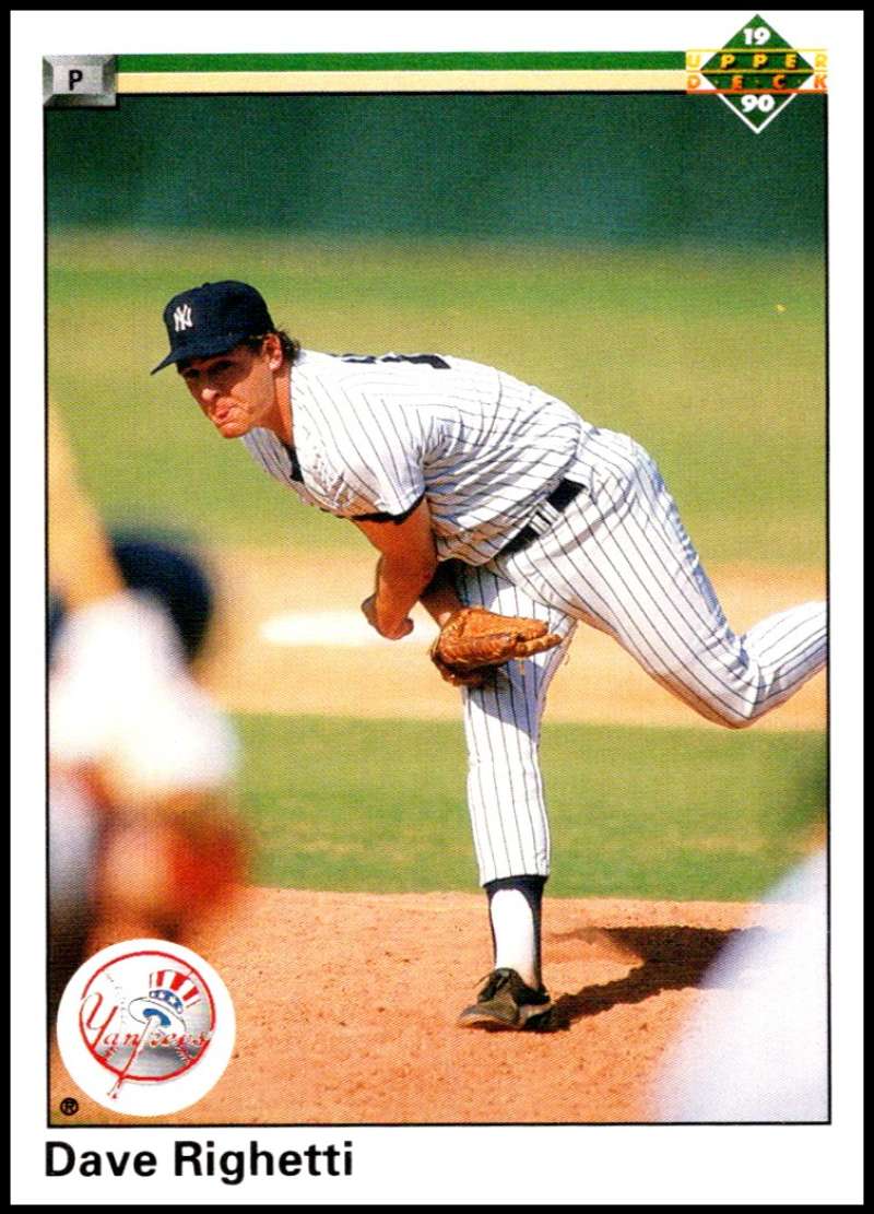 1990 Upper Deck Baseball #479 Dave Righetti New York Yankees Image 1