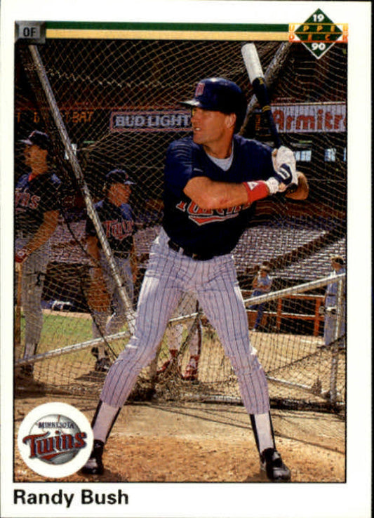 1990 Upper Deck Baseball #493 Randy Bush  Minnesota Twins  Image 1