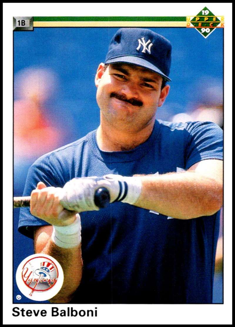 1990 Upper Deck Baseball #497 Steve Balboni New York Yankees Image 1