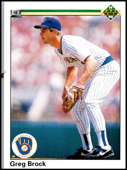 1990 Upper Deck Baseball #514 Greg Brock  Milwaukee Brewers  Image 1