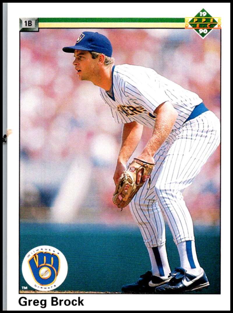 1990 Upper Deck Baseball #514 Greg Brock  Milwaukee Brewers  Image 1