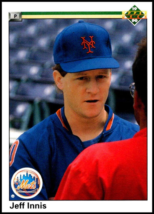 1990 Upper Deck Baseball #562 Jeff Innis ERR  RC Rookie New York Mets  Image 1