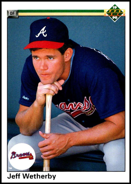 1990 Upper Deck Baseball #611 Jeff Wetherby  RC Rookie Atlanta Braves  Image 1