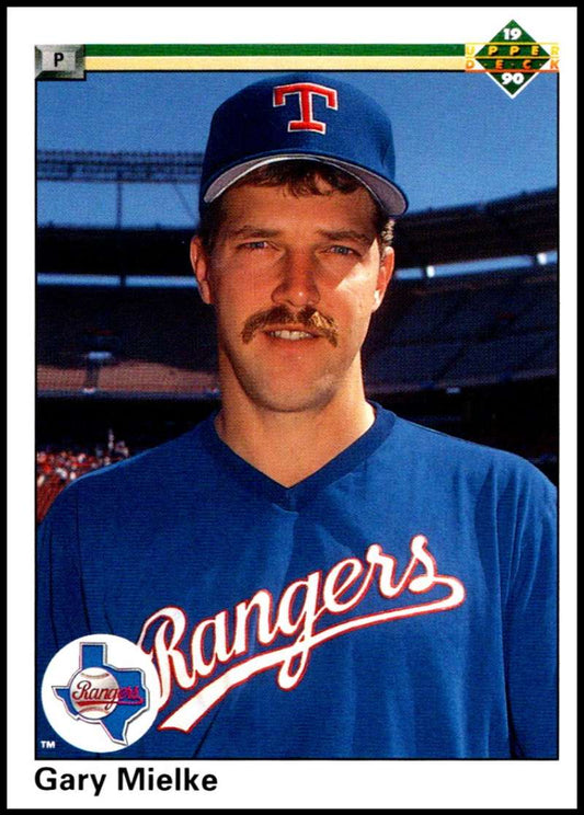 1990 Upper Deck Baseball #612 Gary Mielke  RC Rookie Texas Rangers  Image 1