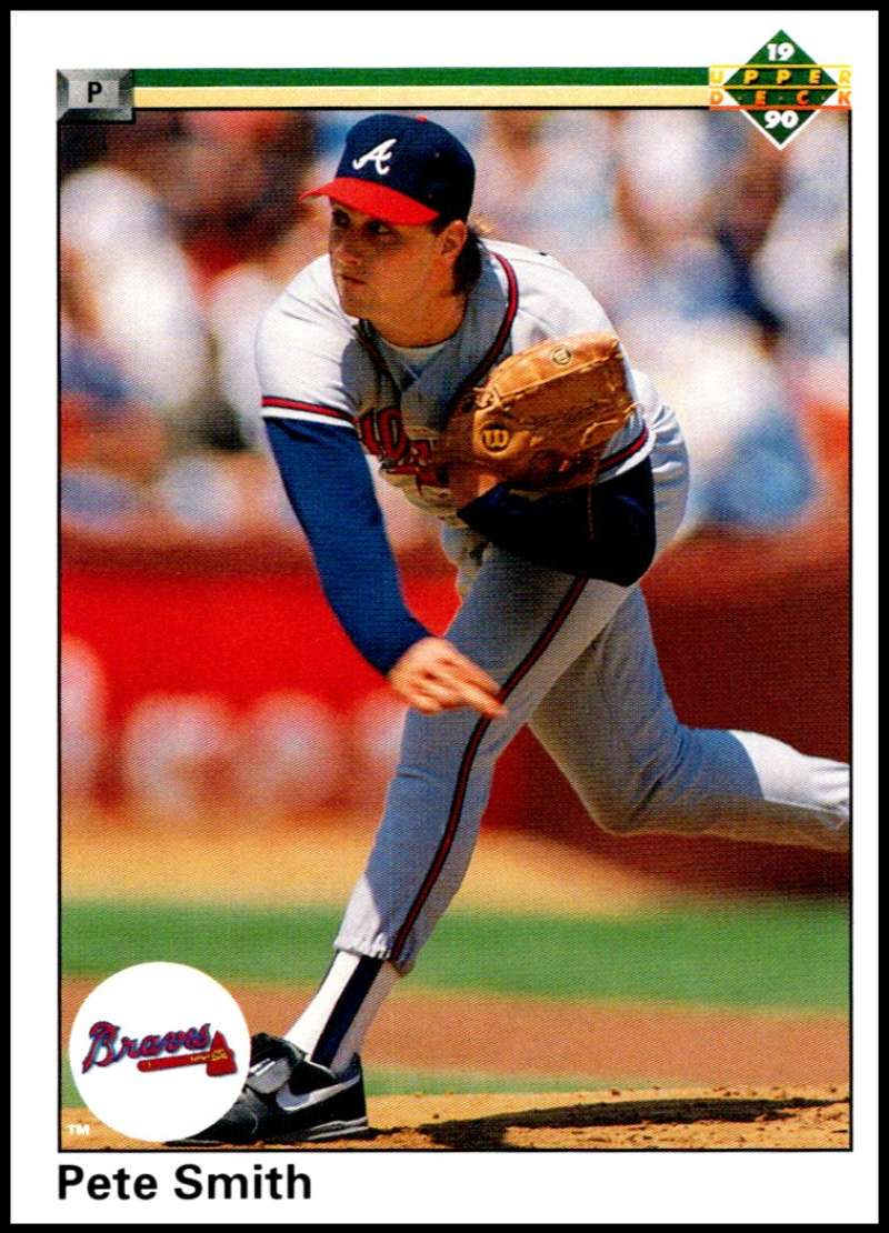 1990 Upper Deck Baseball #613 Pete Smith Atlanta Braves Image 1