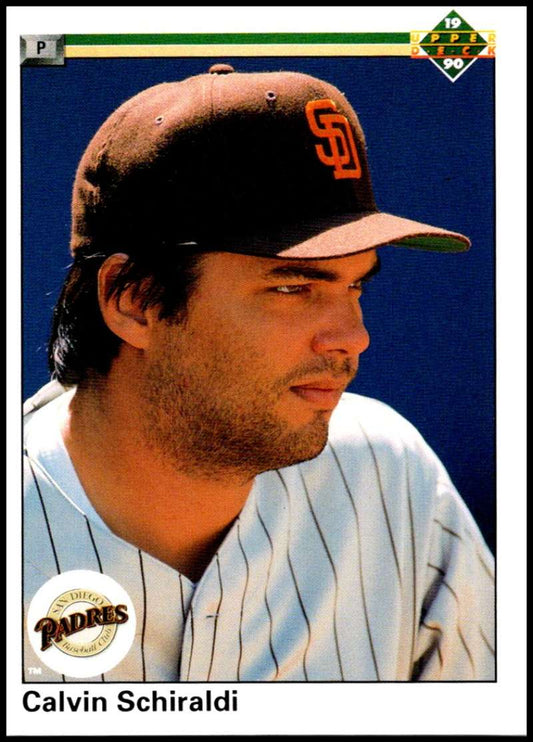 1990 Upper Deck Baseball #643 Calvin Schiraldi  San Diego Padres  Image 1