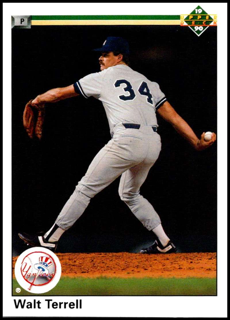 1990 Upper Deck Baseball #661 Walt Terrell New York Yankees Image 1