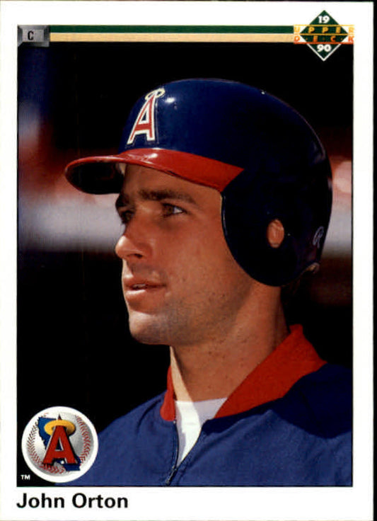 1990 Upper Deck Baseball #672 John Orton  RC Rookie California Angels  Image 1