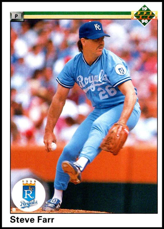 1990 Upper Deck Baseball #680 Steve Farr  Kansas City Royals  Image 1
