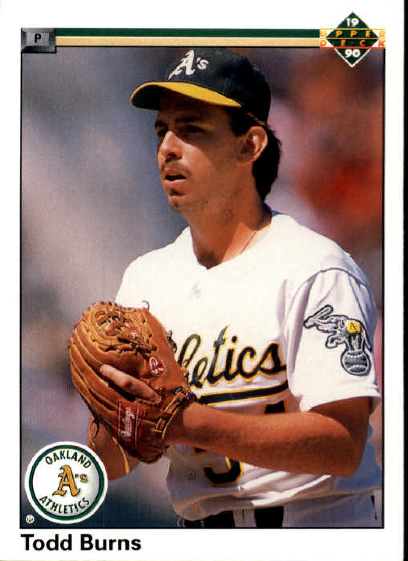 1990 Upper Deck Baseball #689 Todd Burns Oakland Athletics Image 1