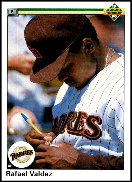 1990 Upper Deck Baseball #775 Rafael Valdez  RC Rookie San Diego Padres  Image 1