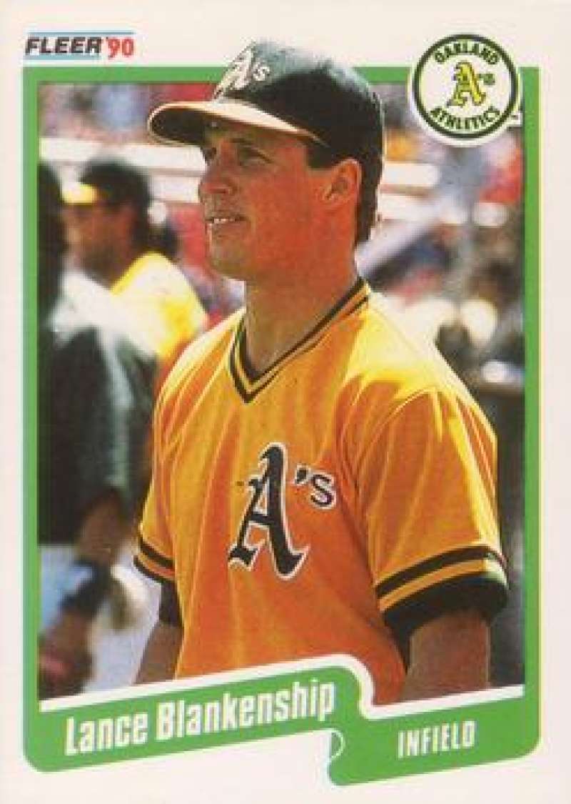 1990 Fleer Baseball #1 Lance Blankenship Oakland Athletics Image 1