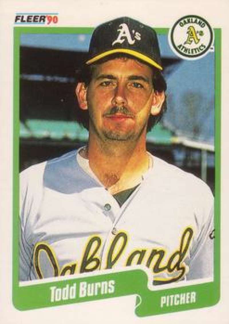 1990 Fleer Baseball #2 Todd Burns Oakland Athletics Image 1