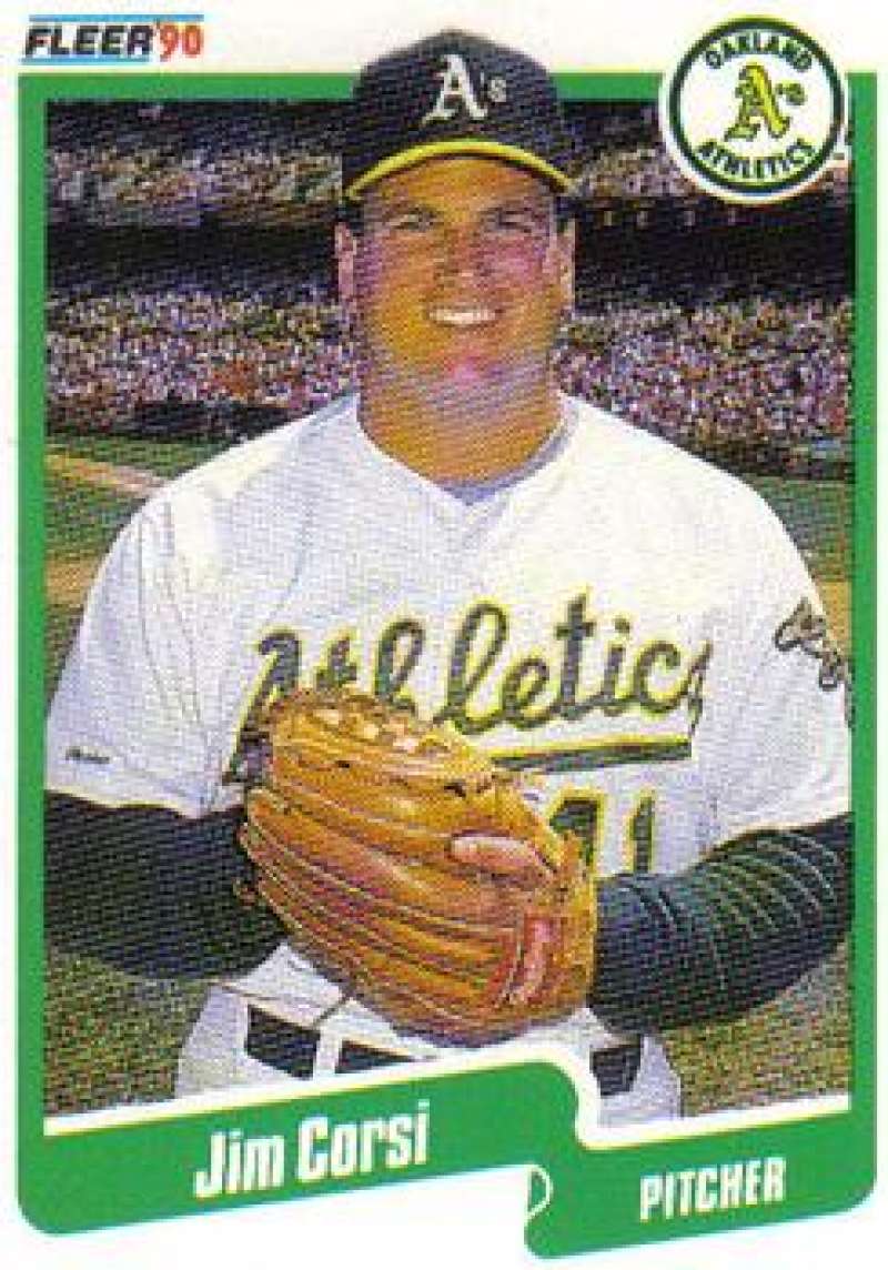1990 Fleer Baseball #4 Jim Corsi Oakland Athletics Image 1