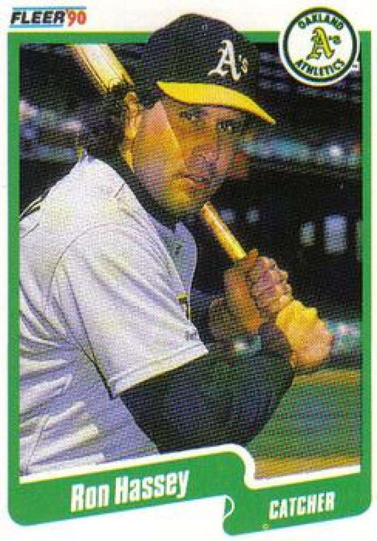 1990 Fleer Baseball #8 Ron Hassey  Oakland Athletics  Image 1