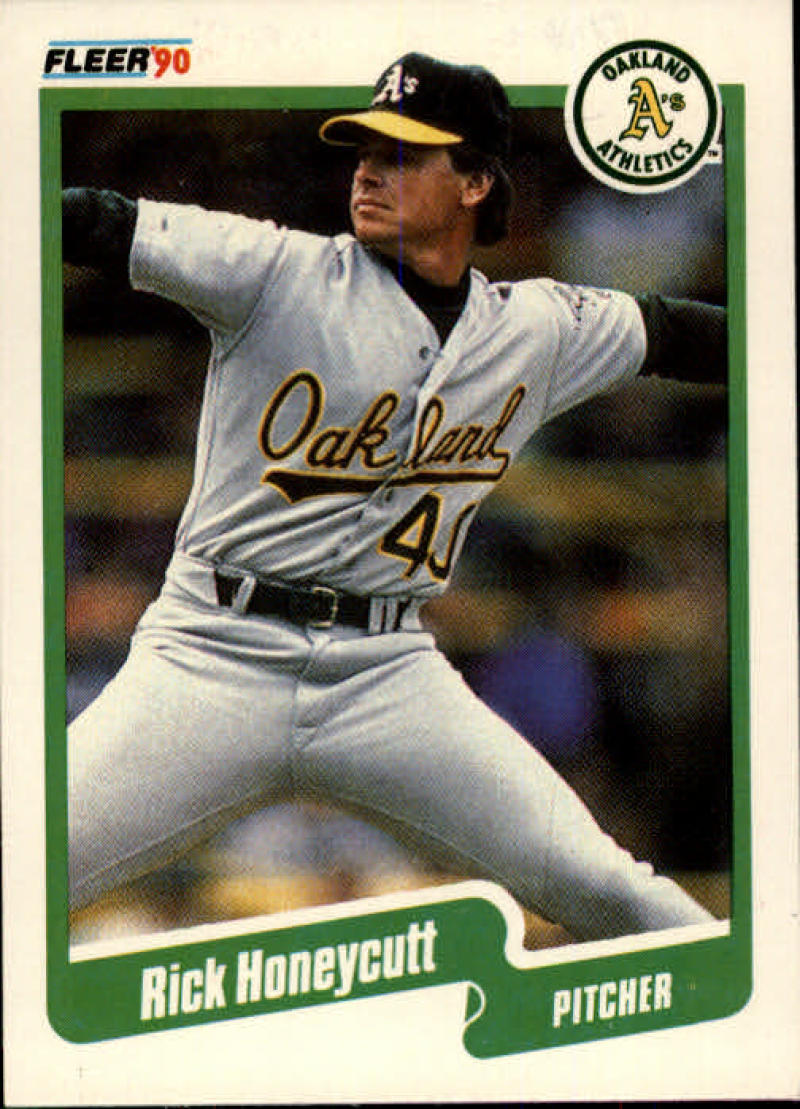 1990 Fleer Baseball #11 Rick Honeycutt Oakland Athletics Image 1