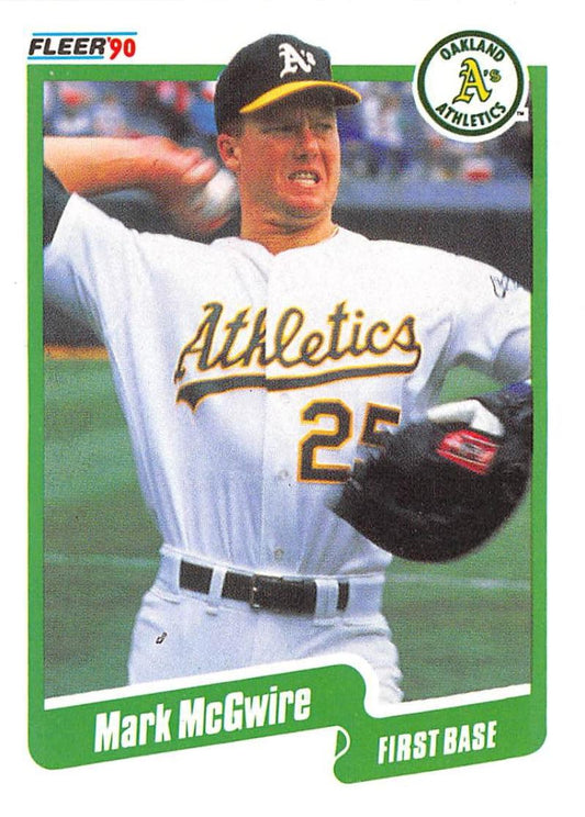 1990 Fleer Baseball #15 Mark McGwire  Oakland Athletics  Image 1