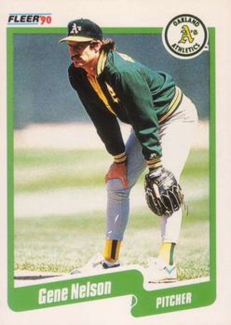 1990 Fleer Baseball #17 Gene Nelson Oakland Athletics Image 1
