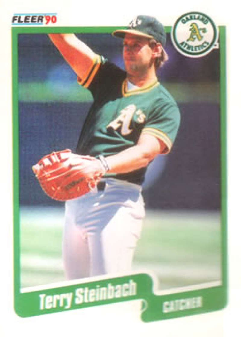 1990 Fleer Baseball #20 Terry Steinbach Oakland Athletics Image 1