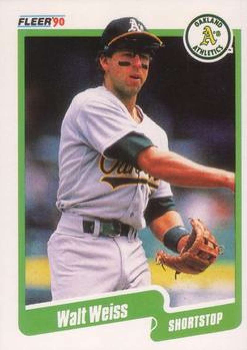 1990 Fleer Baseball #22 Walt Weiss Oakland Athletics Image 1