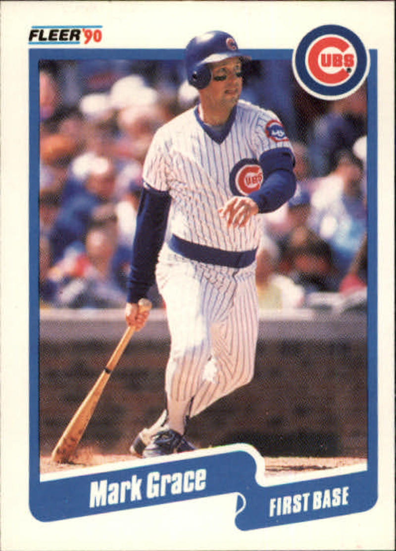 1990 Fleer Baseball #32 Mark Grace Chicago Cubs Image 1
