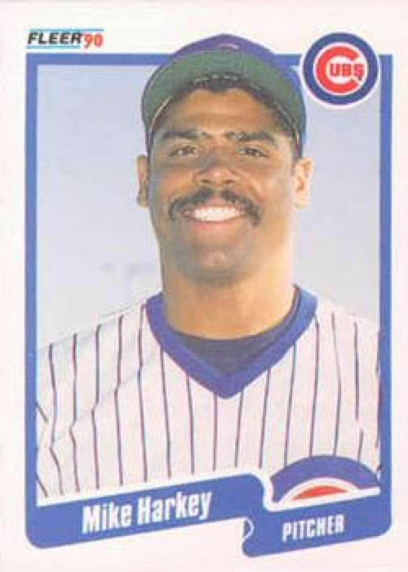 1990 Fleer Baseball #33 Mike Harkey Chicago Cubs Image 1