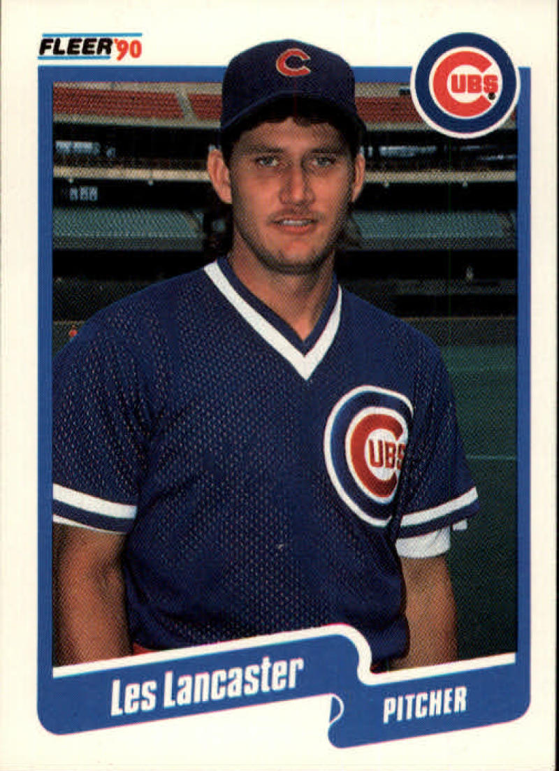 1990 Fleer Baseball #35 Les Lancaster Chicago Cubs Image 1