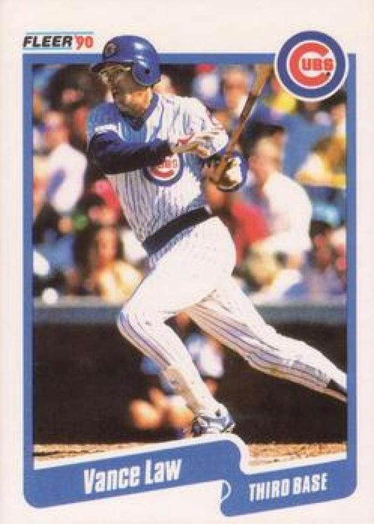 1990 Fleer Baseball #36 Vance Law  Chicago Cubs  Image 1