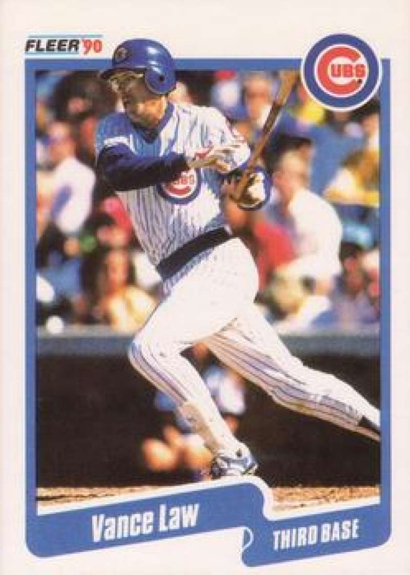 1990 Fleer Baseball #36 Vance Law Chicago Cubs Image 1