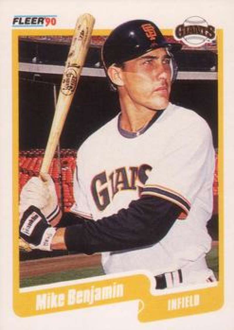 1990 Fleer Baseball #51 Mike Benjamin RC Rookie San Francisco Giants Image 1