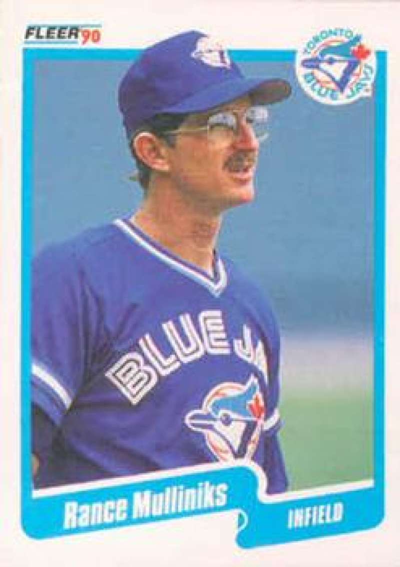 1990 Fleer Baseball #91 Rance Mulliniks Toronto Blue Jays Image 1