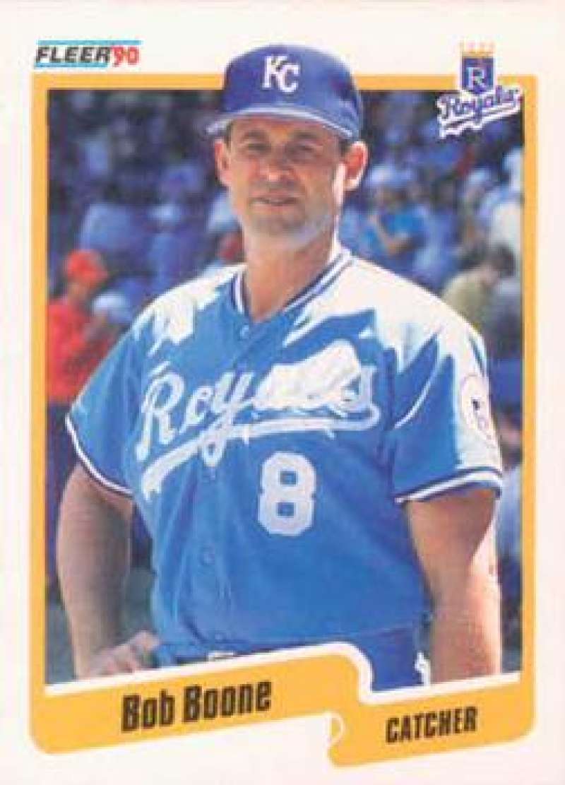 1990 Fleer Baseball #102 Bob Boone Kansas City Royals Image 1