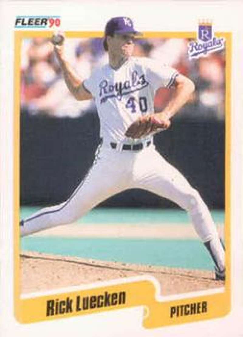 1990 Fleer Baseball #113 Rick Luecken RC Rookie Kansas City Royals Image 1