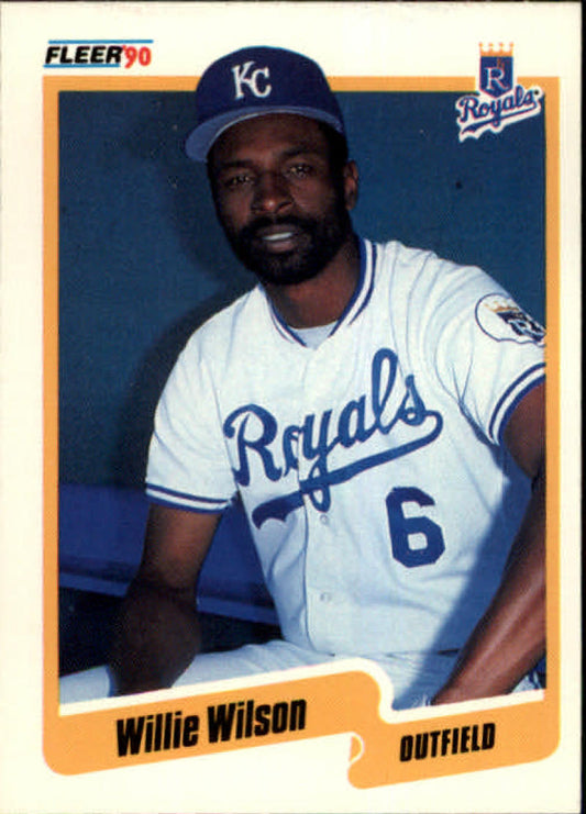 1990 Fleer Baseball #123 Willie Wilson  Kansas City Royals  Image 1