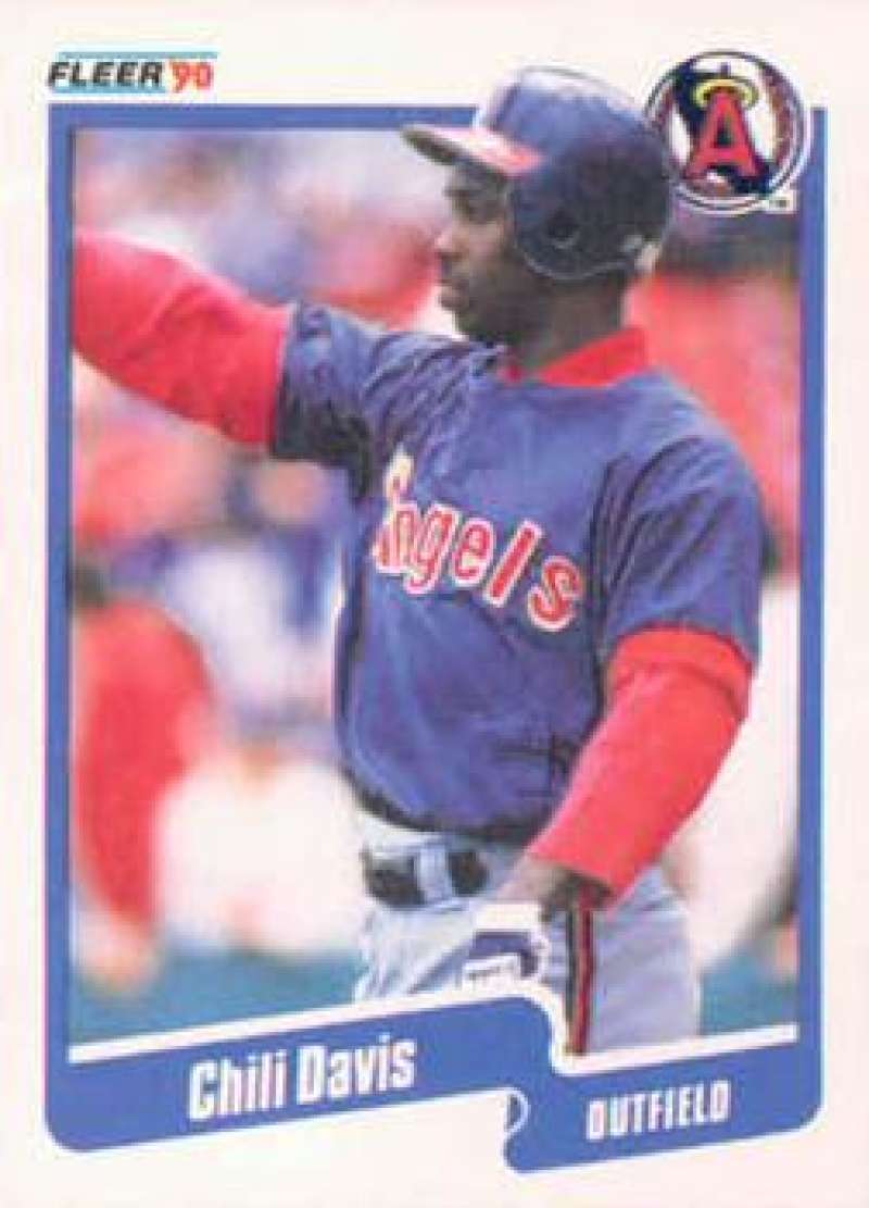 1990 Fleer Baseball #129 Chili Davis California Angels Image 1