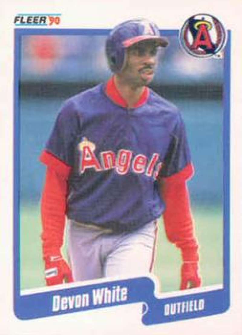 1990 Fleer Baseball #147 Devon White California Angels Image 1