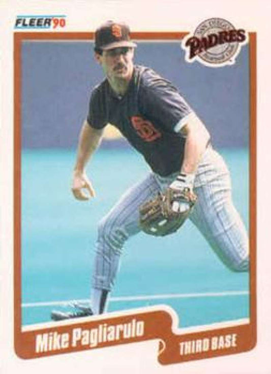 1990 Fleer Baseball #163 Mike Pagliarulo  San Diego Padres  Image 1
