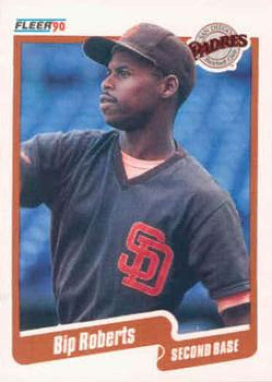 1990 Fleer Baseball #166 Bip Roberts  San Diego Padres  Image 1