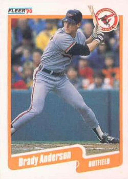 1990 Fleer Baseball #172 Brady Anderson  Baltimore Orioles  Image 1