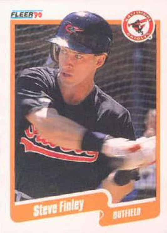 1990 Fleer Baseball #176 Steve Finley  Baltimore Orioles  Image 1