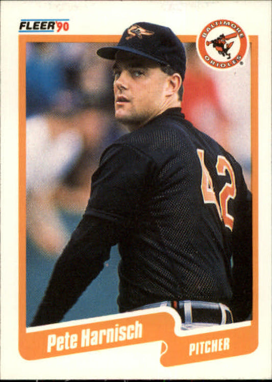 1990 Fleer Baseball #177 Pete Harnisch  Baltimore Orioles  Image 1