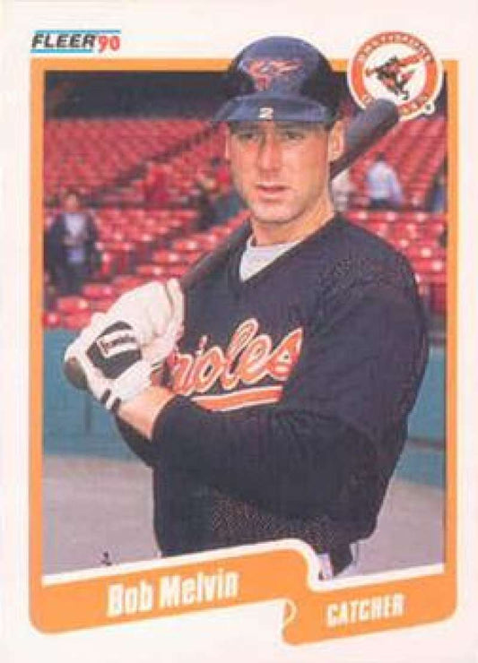 1990 Fleer Baseball #181 Bob Melvin  Baltimore Orioles  Image 1