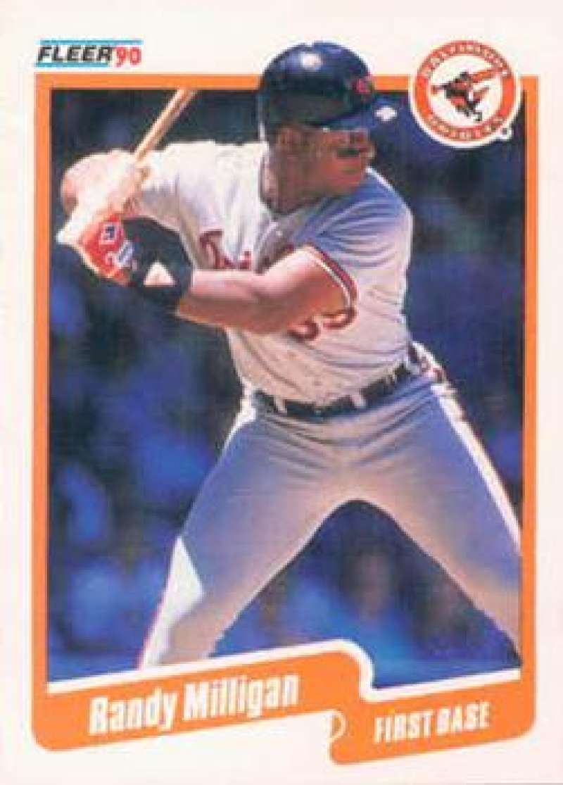 1990 Fleer Baseball #183 Randy Milligan UER Baltimore Orioles Image 1